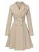 Light Khaki 1950s Solid Lapel Button Coat, vintage coat, retro outerwear - perfect for women who love vintage and retro fashion