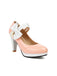 She finds her vintage story in this Mary Jane Color Block Side Bow High Heel Shoes