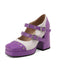 Mary Jane Studded Square Toe Block Heel Shoes - vintage shoes, retro heels
