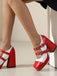 Mary Jane Studded Square Toe Block Heel Shoes - vintage shoes, retro heels