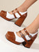 Mary Jane Studded Square Toe Block Heel Shoes - vintage shoes, retro heels