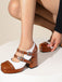 Mary Jane Studded Square Toe Block Heel Shoes - vintage shoes, retro heels