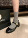 This Mary Jane Thick Heel Leather Shoes whispers vintage secrets to those who notice