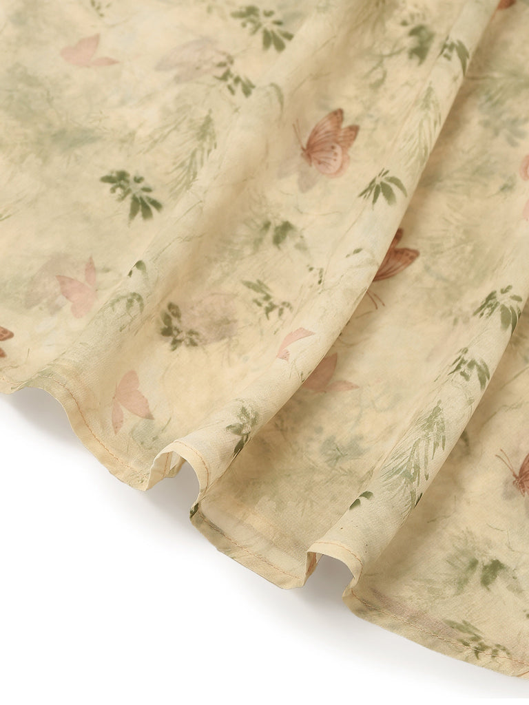 Mauve Green 1950s Vintage Swing Dress