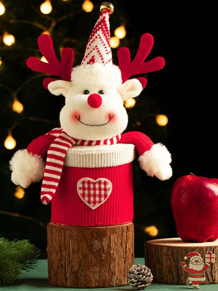 Merry Christmas Cartoon Plush Knit Gift Box - vintage fashion, retro style