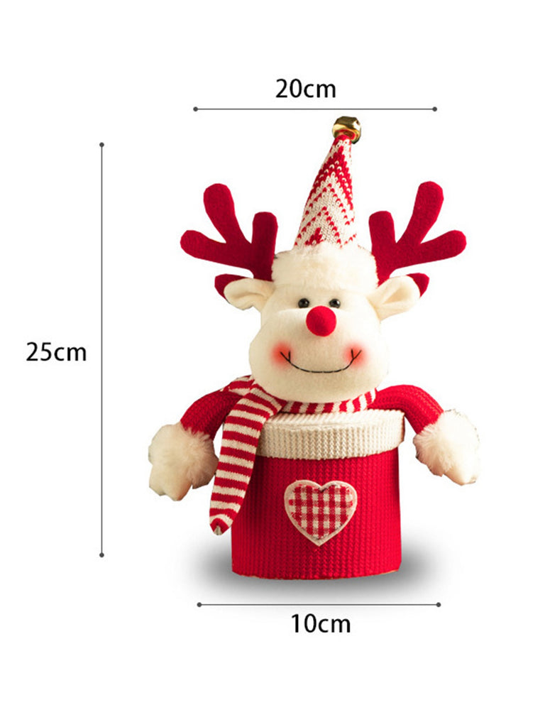 Merry Christmas Cartoon Plush Knit Gift Box - vintage fashion, retro style