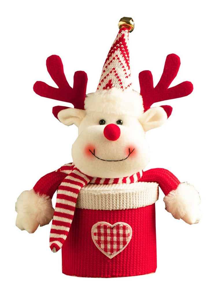 Merry Christmas Cartoon Plush Knit Gift Box - vintage fashion, retro style