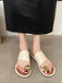 Metal Thumb-Toe Beach Sandals: vintage Riviera elegance, reimagined for her