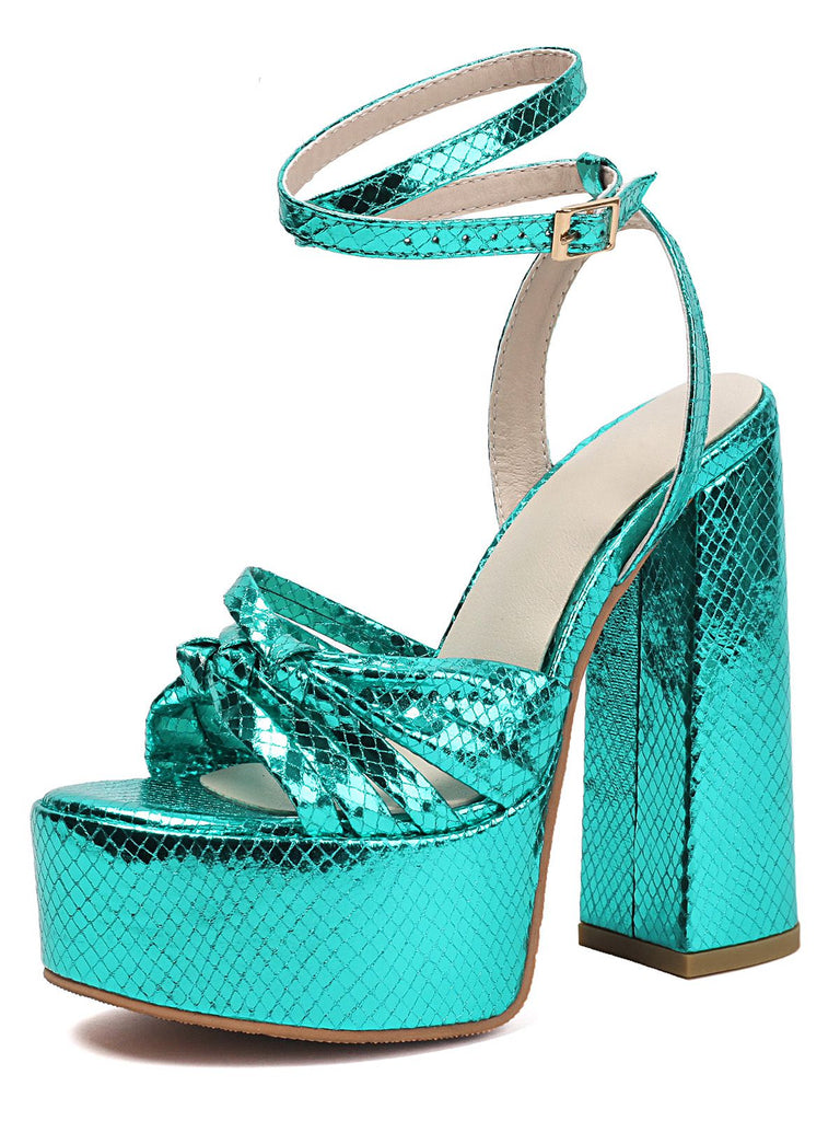 Metallic Disco Platform High Heel Shoes - vintage shoes, retro heels