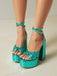 Metallic Disco Platform High Heel Shoes - vintage shoes, retro heels