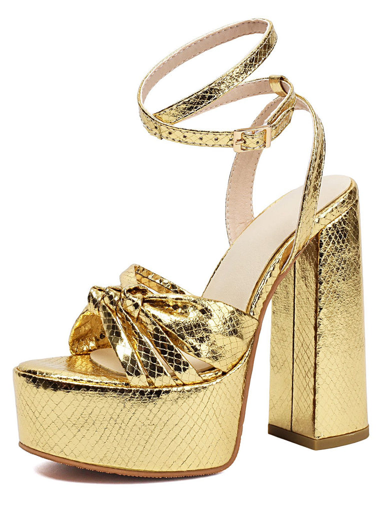Metallic Disco Platform High Heel Shoes - vintage shoes, retro heels