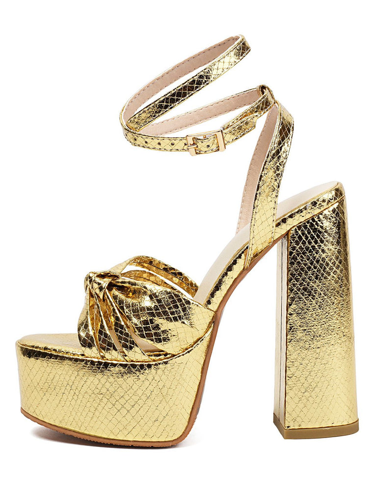 Metallic Disco Platform High Heel Shoes - vintage shoes, retro heels