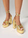 Metallic Disco Platform High Heel Shoes - vintage shoes, retro heels