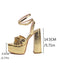 Metallic Disco Platform High Heel Shoes - vintage shoes, retro heels