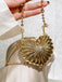 Metallic Ribbed Heart-Shaped Hard Shell Mini Bag - vintage fashion, retro style