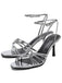 Metallic Silver Strappy Stiletto Sandals: beautiful vintage fashion, retro style, classic elegance with timeless appeal