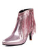 Metallic Tassel Pointed Toe Stiletto Chelsea Boots - vintage fashion, retro style