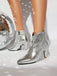 Metallic Tassel Pointed Toe Stiletto Chelsea Boots, vintage fashion, retro style, classic design, women, elegant