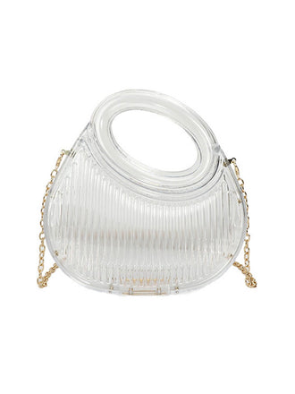 Metallic Top-Handle Chain Crossbody Bag - vintage top, retro blouse for vintage lovers