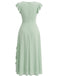 Mint-Green-1930s-Chiffon-Ruffle-V-Neck-A-Line-Dress, vintage, retro, dress