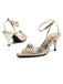 Mirrored Peep-Toe Strappy Sandals - vintage shoes, retro heels for vintage lovers