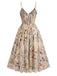 [Pre-Sale] [Plus Size] Multicolor 1930s Floral V-Neck Bohemian Slip Dress, vintage dress, retro fashion, floral print - perfect for women who love vintage and retro fashion