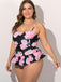 Multicolor 1930s Ruffled Hem Printed Swimsuit — because 1930s glamour never goes out of style