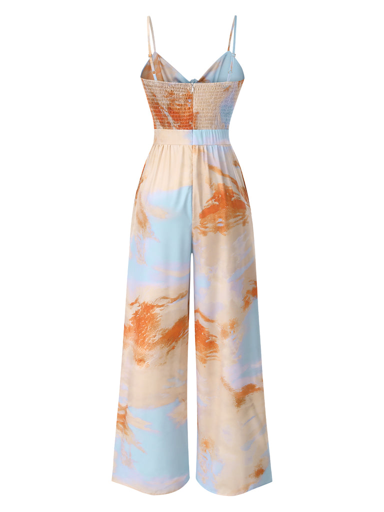 Multicolor 1930s Suspender Lace-up Ruched Jumpsuit, vintage romper, retro jumpsuit - perfect for women who love vintage and retro fashion