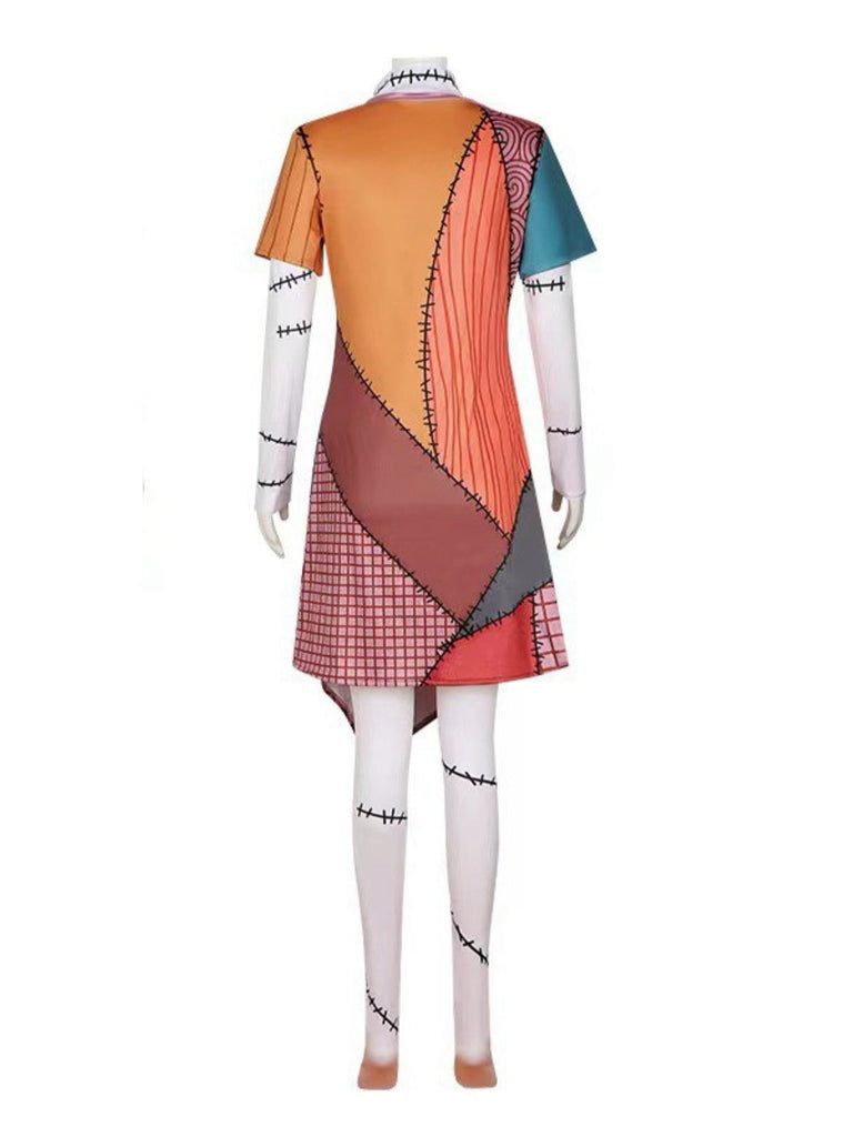 Multicolor 1940s Halloween Nightmare Sally Dress - vintage dress, retro fashion
