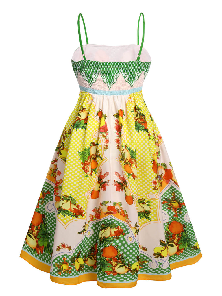 Multicolor 1940s Lemonis Print Midi Dress, vintage dress, retro fashion - perfect for women who love vintage and retro fashion