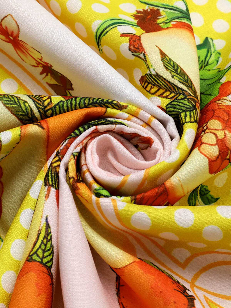 Multicolor 1940s Lemonis Print Midi Dress, vintage dress, retro fashion - perfect for women who love vintage and retro fashion