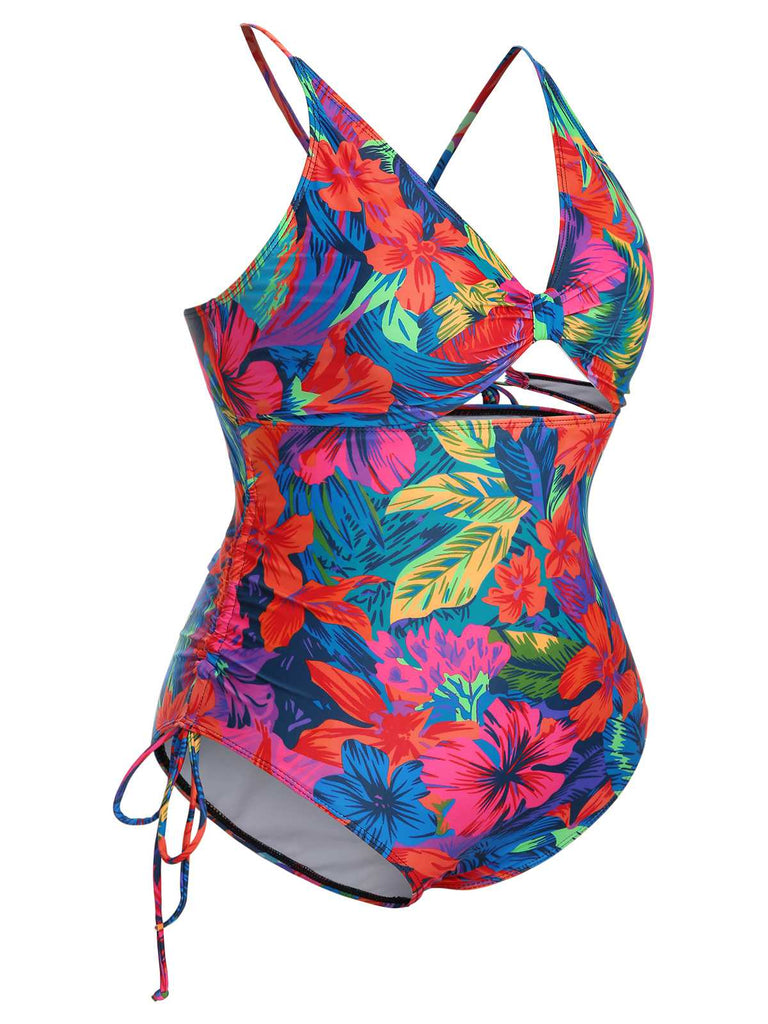 1940s Print One-Piece Swimsuit — because 1940s glamour never goes out of style