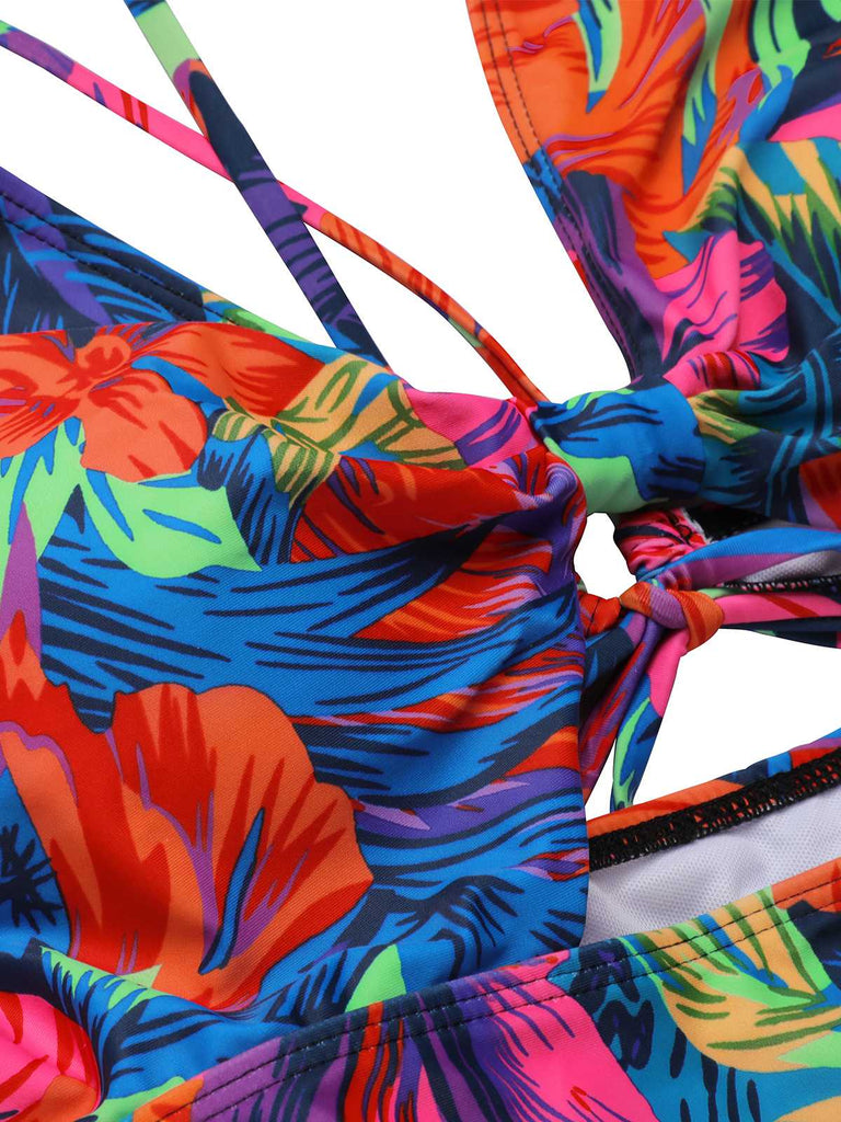 1940s Print One-Piece Swimsuit: 1940s Riviera elegance, reimagined for her