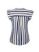 Multicolor 1940s Striped Ruffles V-Neck Cap Blouse, vintage top, retro blouse - perfect for women who love vintage and retro fashion