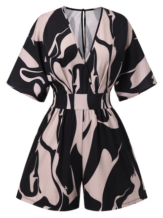 1940s Surplice VNeck Printed Batwing | 1940s | vintage romper, retro jumpsuit