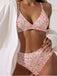 Multicolor 1950s Ditsy Floral Tie Back Bikini Set - vintage fashion, retro style