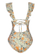 1950s Floral Ruffled Back Cut-Out Swimsuit — because 1950s glamour never goes out of style