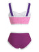 Multicolor 1950s Rapunzel Princess Swimsuit - vintage swimsuit, pin-up style