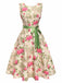 This Multicolor 1950s Rose Pictorial Belted Dress wraps her in 1950s elegance, one twirl at a time