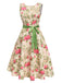 Multicolor 1950s Rose Pictorial Belted Dress — the kind of 1950s dress that makes strangers smile