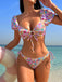 Multicolor 1950s Smocked Floral Bikini Set - vintage fashion, retro style