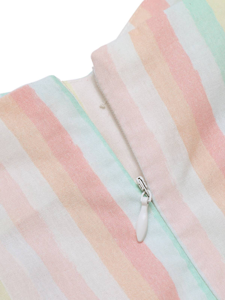 Multicolor 1950s Spaghetti Strap Striped Dress, vintage dress, retro fashion, rockabilly, pin-up fashion - perfect for women who love vintage and retro fashion