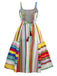 Multicolor 1950s Tie Back Barcode Stripe Dress - vintage dress, retro fashion, rockabilly