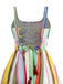 Multicolor 1950s Tie Back Barcode Stripe Dress - vintage dress, retro fashion, rockabilly