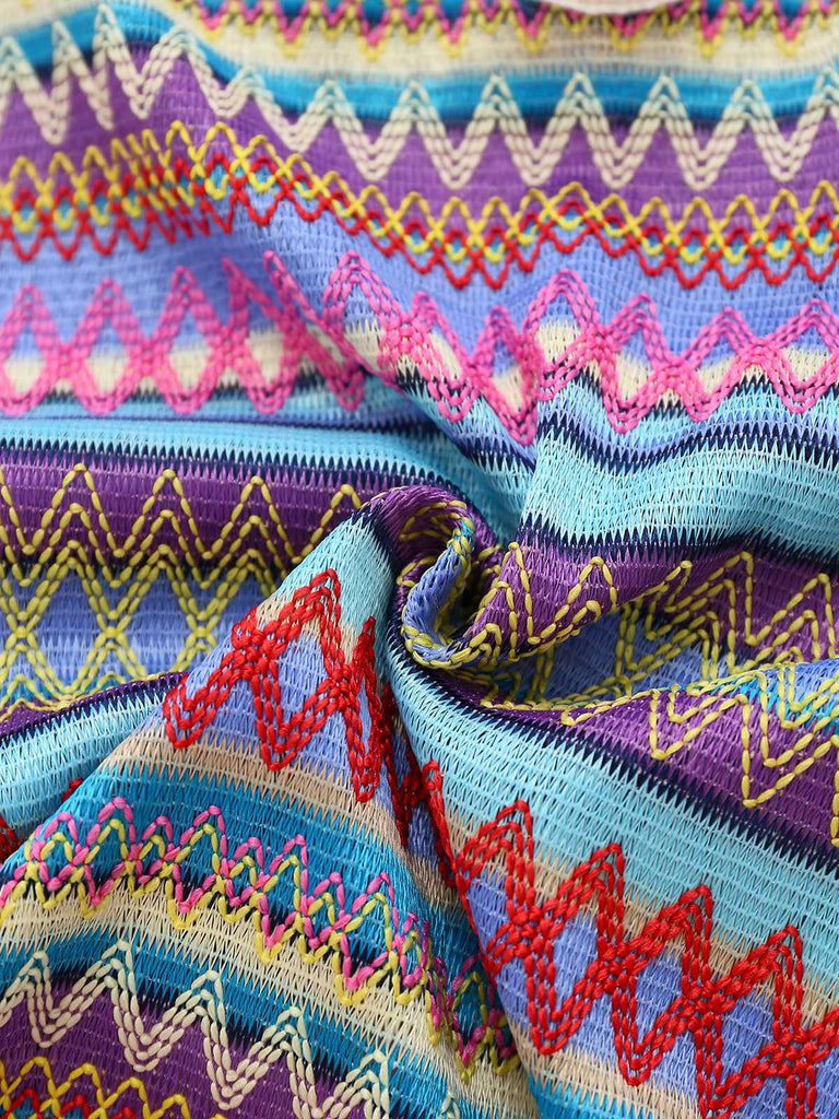 She slips into this 1960s Bohemian Drawstring Knit Straps Dress and suddenly it's a 1960s daydream