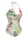 Multicolor 1960s Chest Buckle One-Piece Swimsuit, vintage swimsuit, pin-up swimwear - perfect for women who love vintage and retro fashion