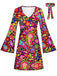 1980s Floral Dress
