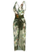 This Multicolor 1960s Palm Leaf Swimsuit & Cover-Up carries 1960s vacation dreams in every stitch
