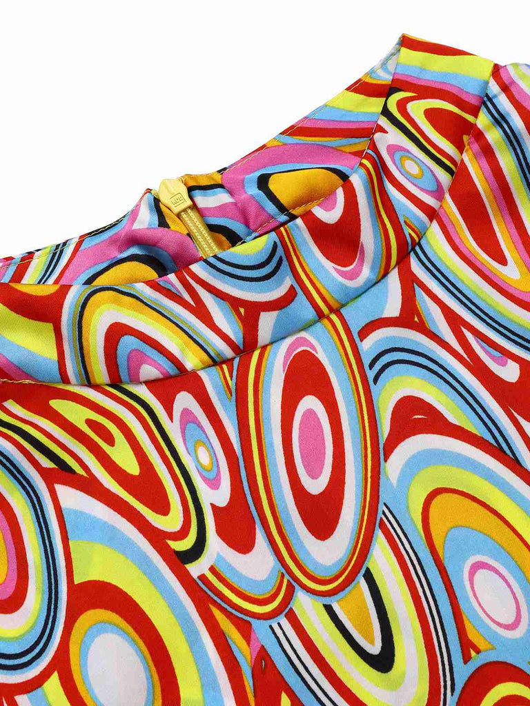 Multicolor 1960s Pearl Button Sleeveless Dress, vintage dress, retro fashion - perfect for women who love vintage and retro fashion