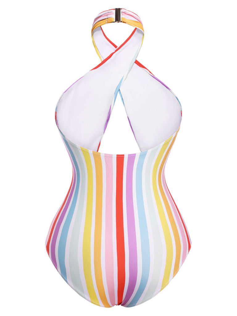 1960s Stripe Halter Swimsuit | 1960s | vintage swimsuit, retro beachwear